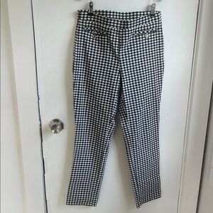 Anne Klein Black and White Checkered Dress Pants